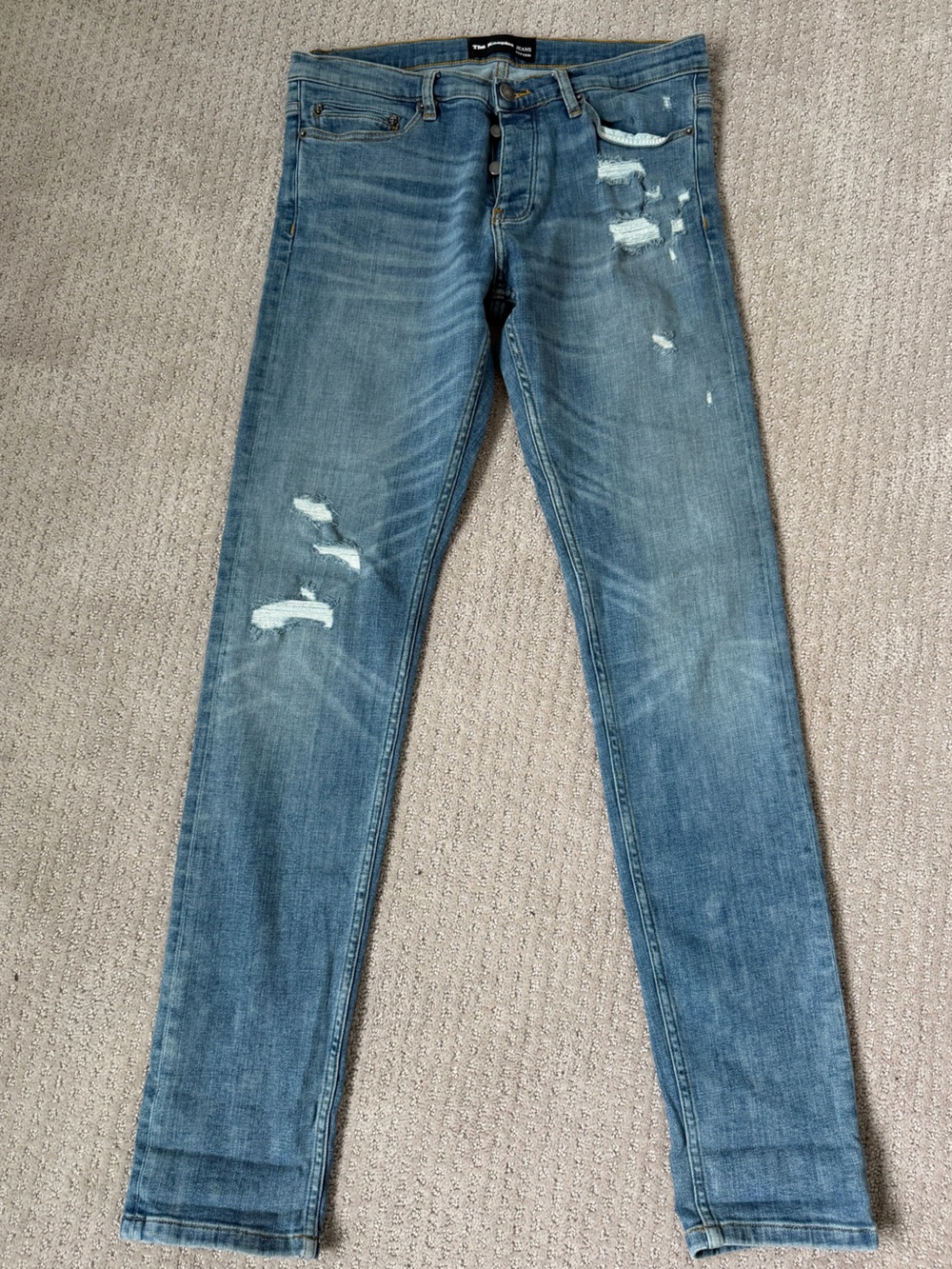 The Kooples Light Blue Skinny Ripped Jeans
